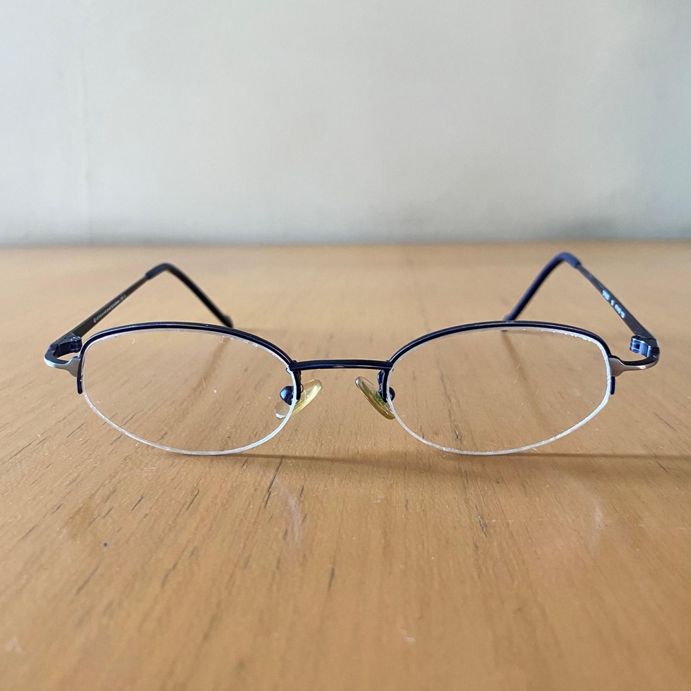 Classic Blue Metal Frame Glasses